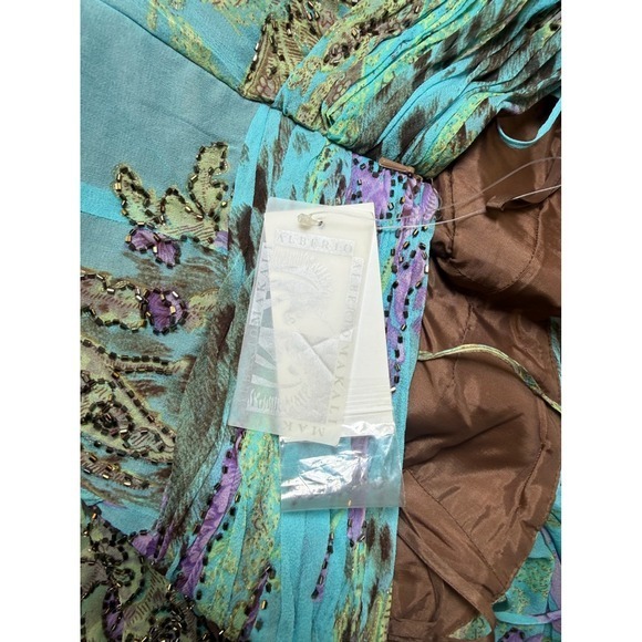 NWT Vintage Alberto Makali Silk Beaded Y2K Fairycore Dress Size 8 Whimsical - Picture 10 of 12